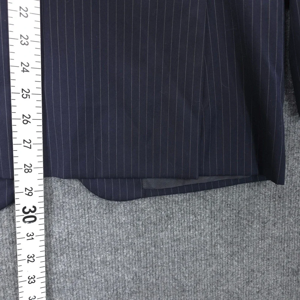 Loro Piana Suit Mens 40S W34 Navy Blue Pinstripe Wool Two Piece Bemberg Lining